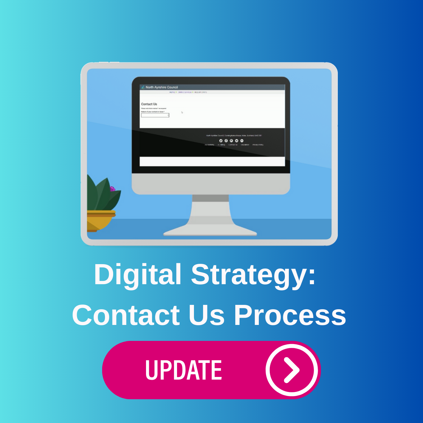 Contact Us Process graphic with picture of computer screen