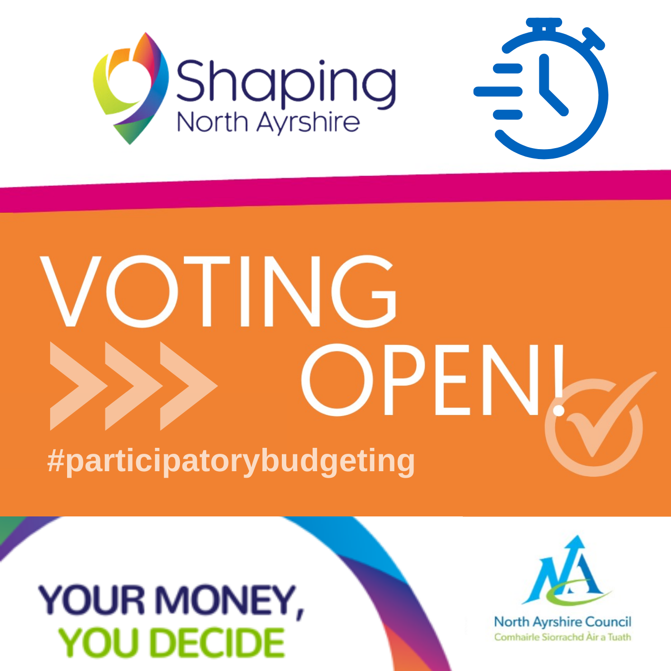Participatory Budgeting Voting Open decorative graphic