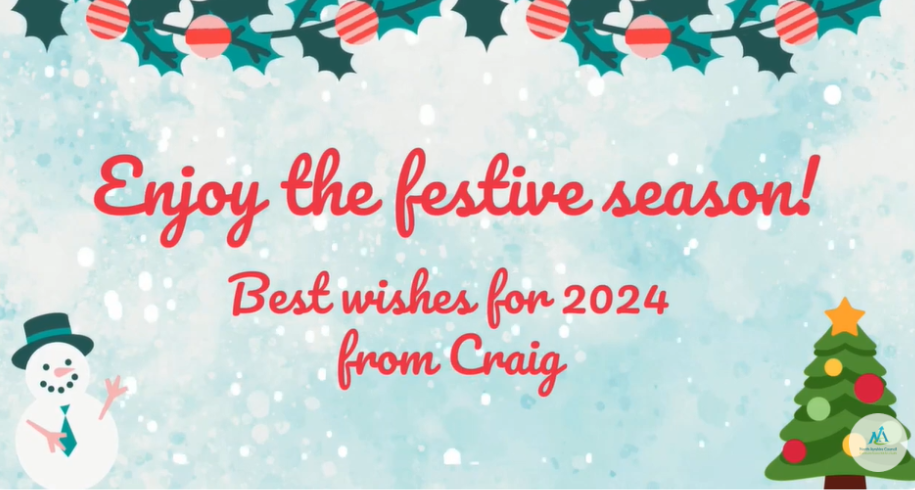 Enjoy the festive season best wishes for 2024 from Craig Hatton (postcard)