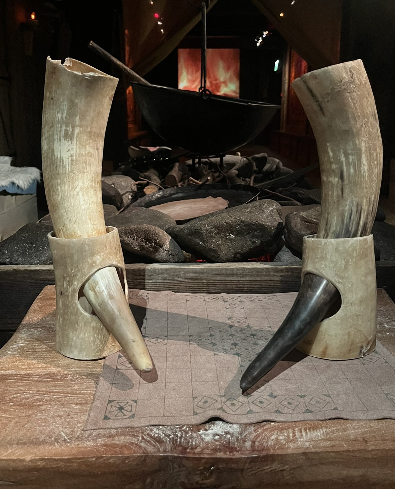 Inside the longhouse of the Viking Experience, Largs
