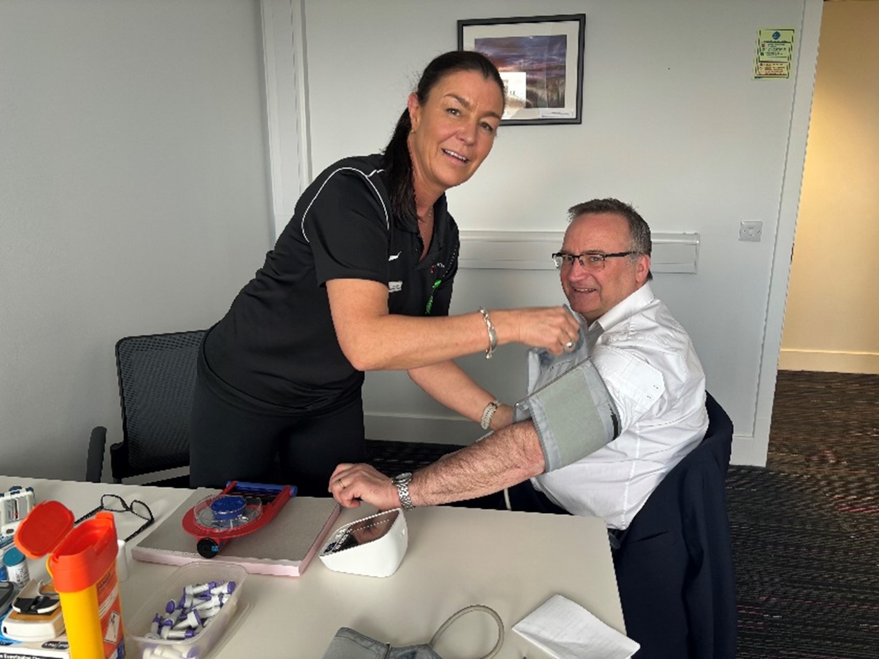 Celine from KA Leisure and Chief Executive Craig Hatton at recent KA health check session