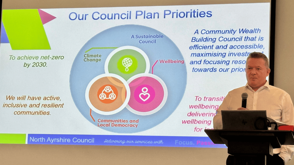 Executive Director Russell McCutcheon gives his presentation at the leadership conference