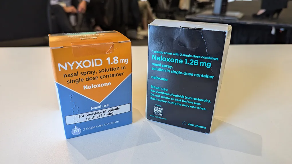 Two boxes of naxolone medication