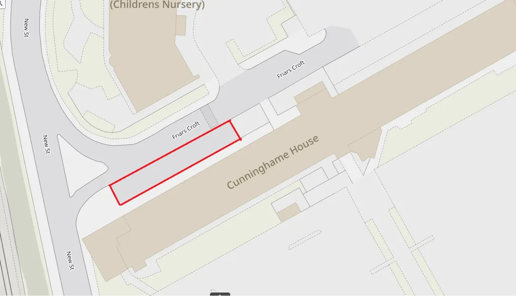 Location map parking suspension Cunninghame House