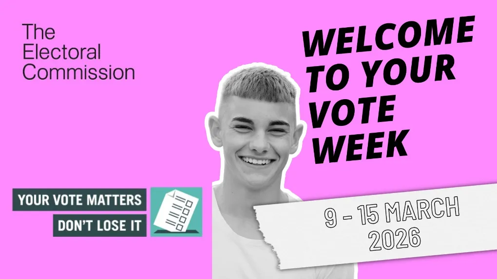 Welcome to your vote week flyer with young person